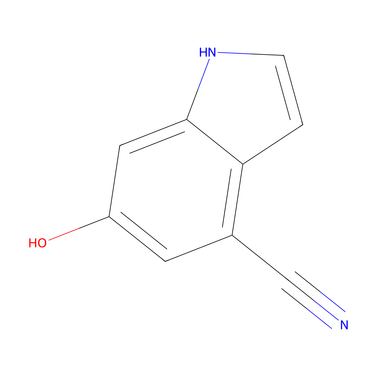 6-Hydroxy-1H-indole-4-carbonitrile molecular structure, CAS 1082040-53-6