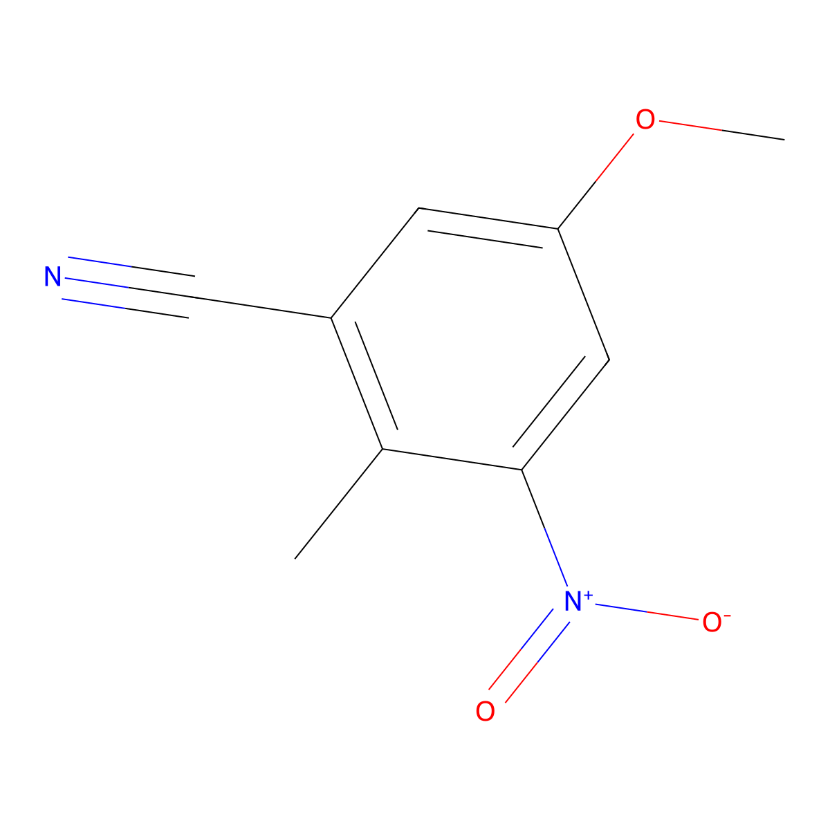 5-Methoxy-2-methyl-3-nitrobenzonitrile molecular structure, CAS 1082040-58-1