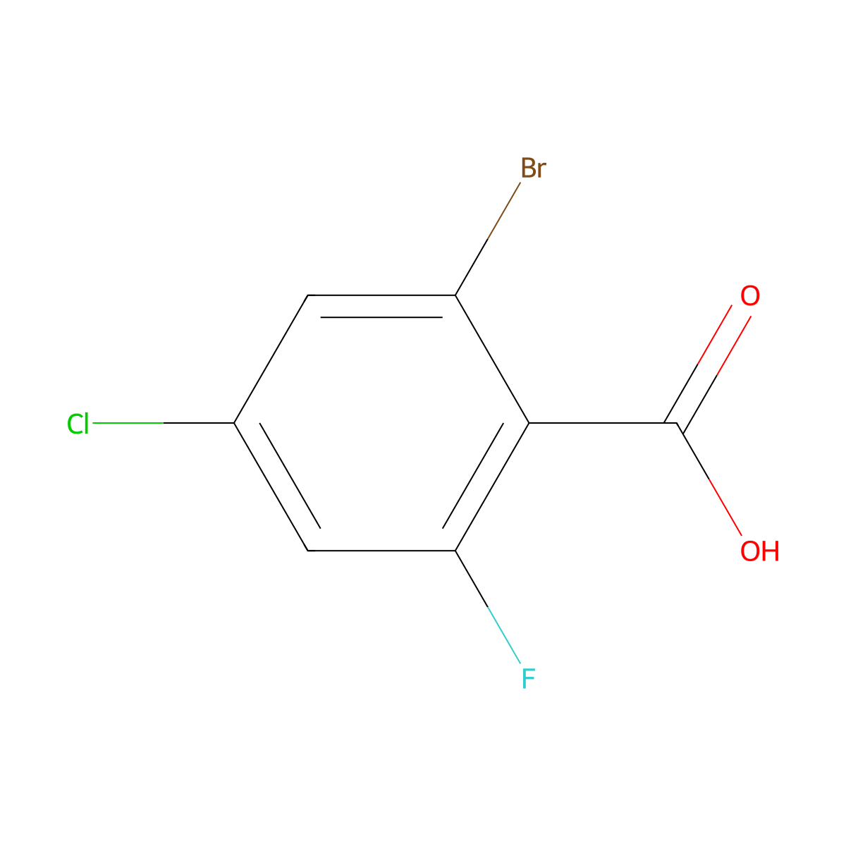 2-Bromo-4-chloro-6-fluorobenzoic acid molecular structure, CAS 1082040-61-6