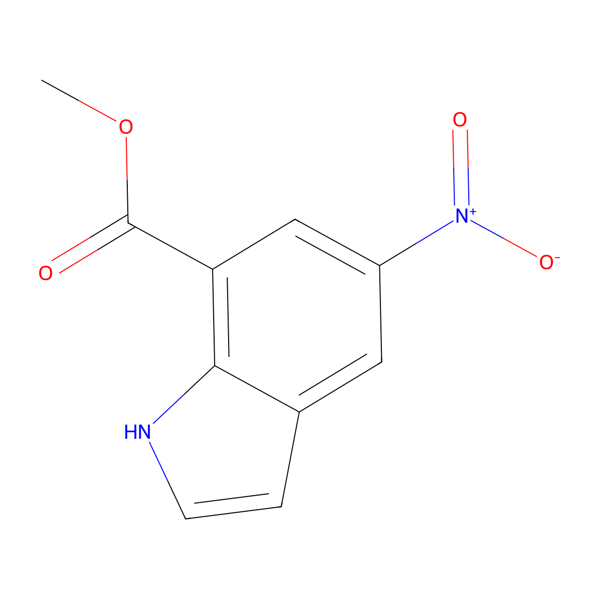 Methyl 5-nitro-1H-indole-7-carboxylate molecular structure, CAS 1082040-74-1