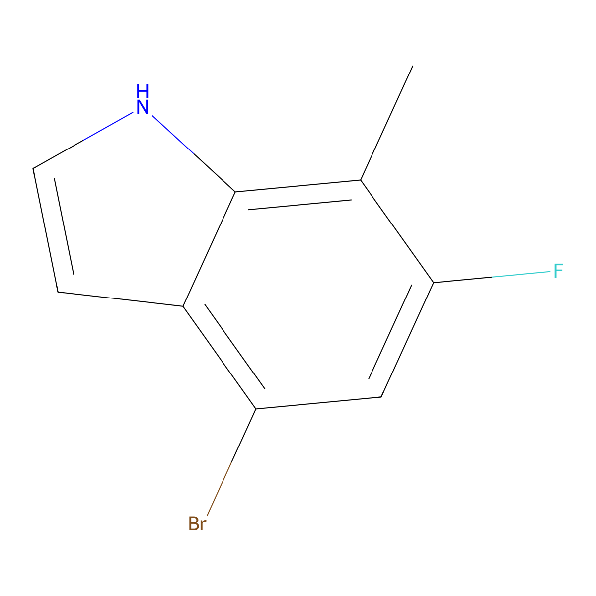 4-bromo-6-fluoro-7-methyl-1H-indole molecular structure, CAS 1082040-78-5