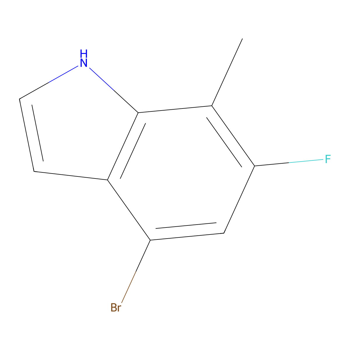 4-bromo-6-fluoro-7-methyl-1H-indole molecular structure, CAS 1082040-78-5