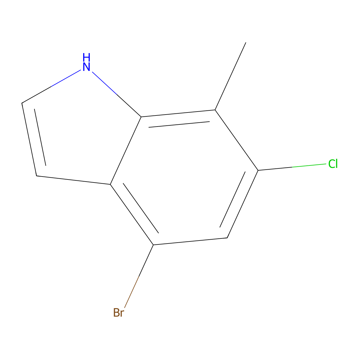 4-bromo-6-chloro-7-methyl-1H-indole molecular structure, CAS 1082040-80-9