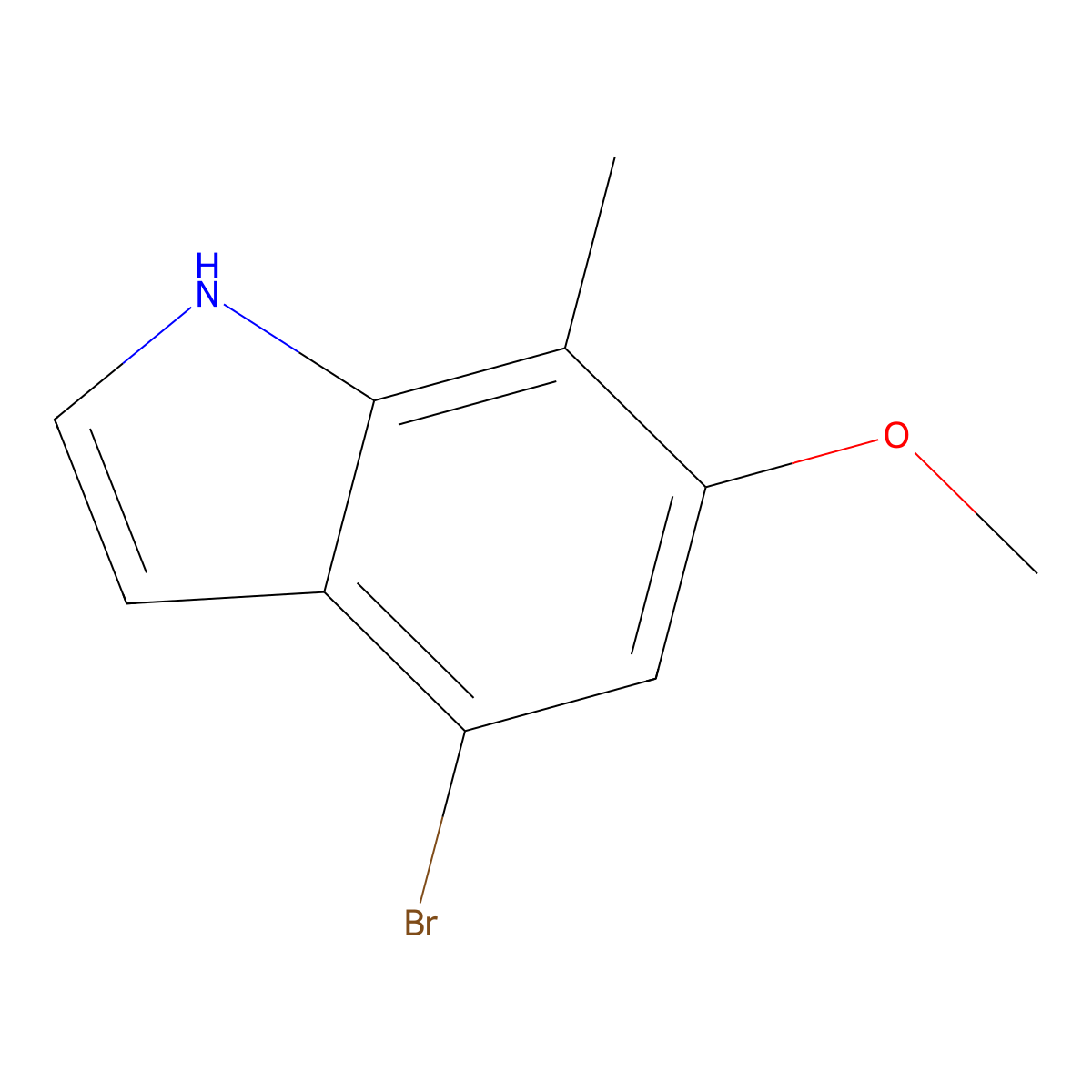 4-bromo-6-methoxy-7-methyl-1H-indole molecular structure, CAS 1082040-81-0