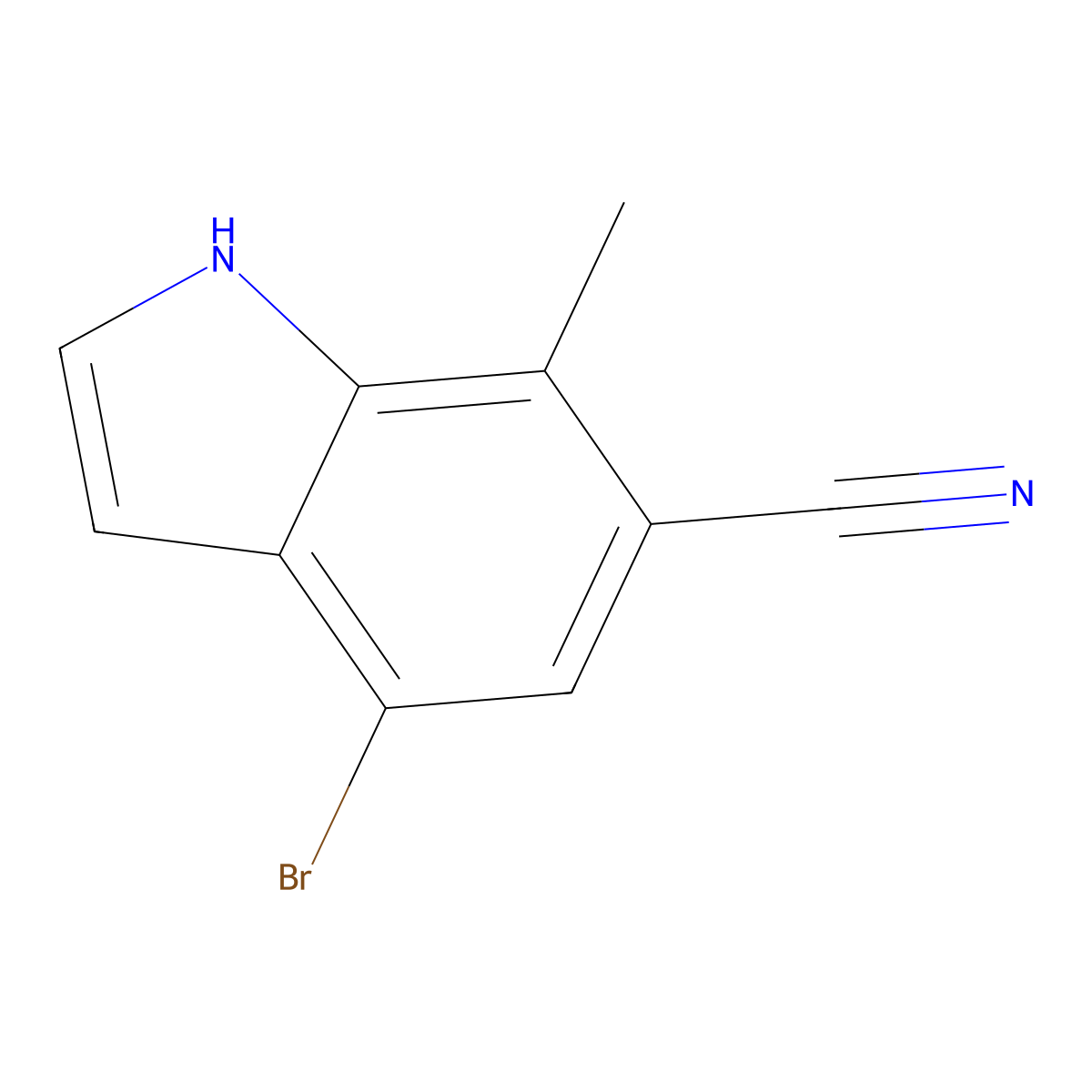 4-bromo-7-methyl-1H-indole-6-carbonitrile molecular structure, CAS 1082040-83-2