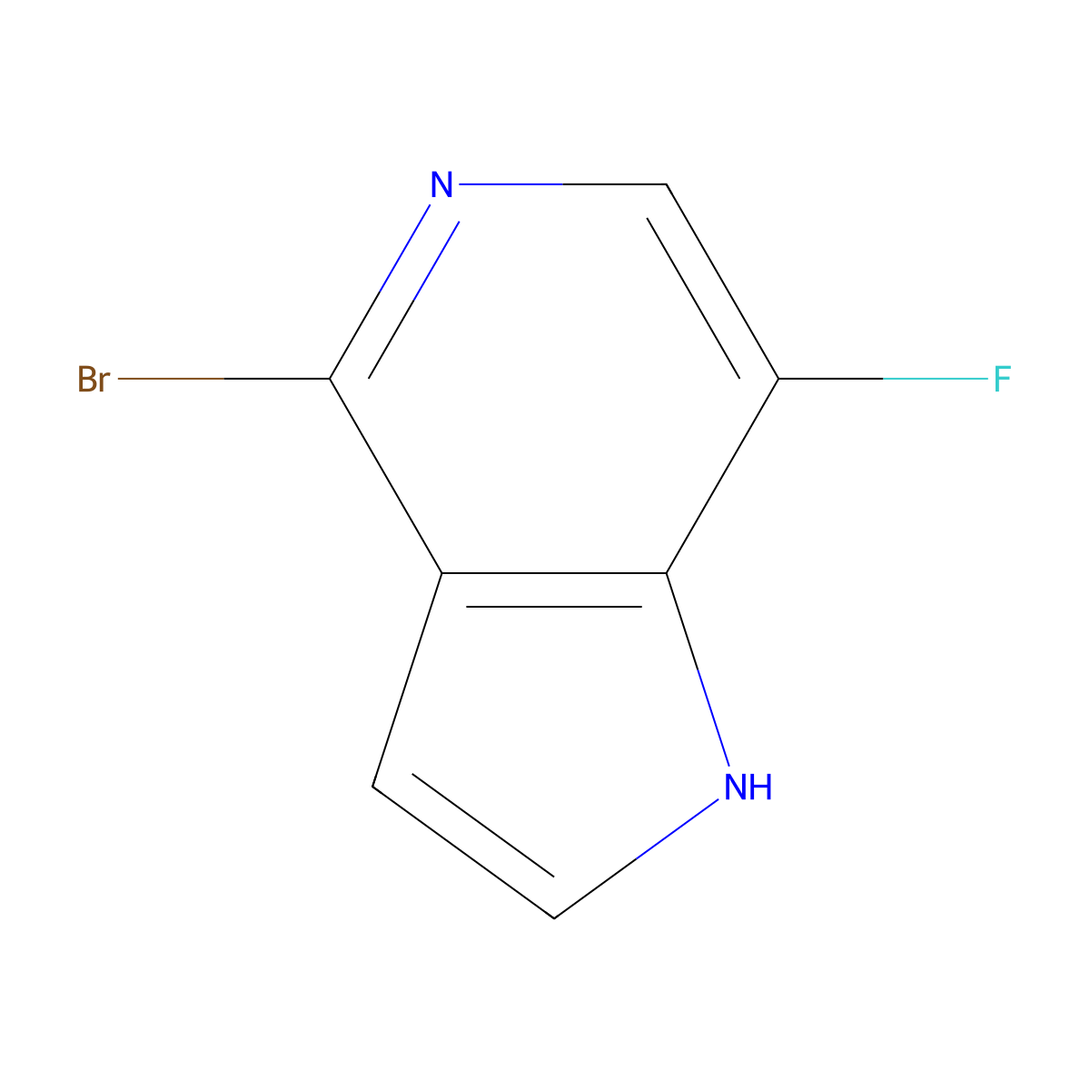 4-bromo-7-fluoro-1H-pyrrolo[3,2-c]pyridine molecular structure, CAS 1082040-86-5