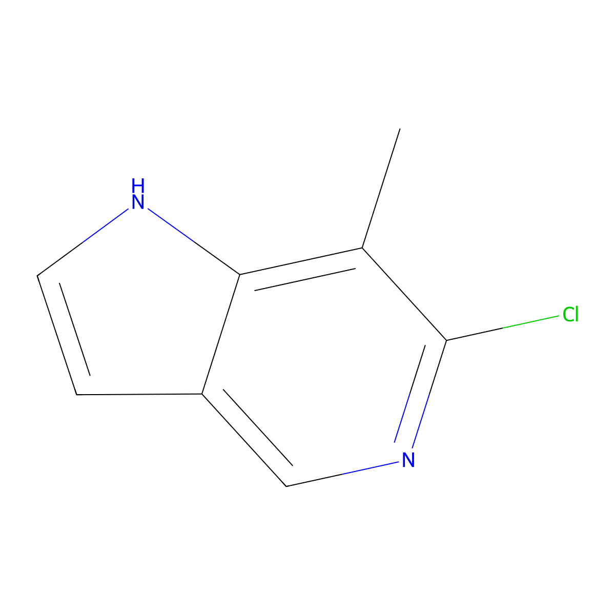 6-chloro-7-methyl-1H-pyrrolo[3,2-c]pyridine molecular structure, CAS 1082040-88-7