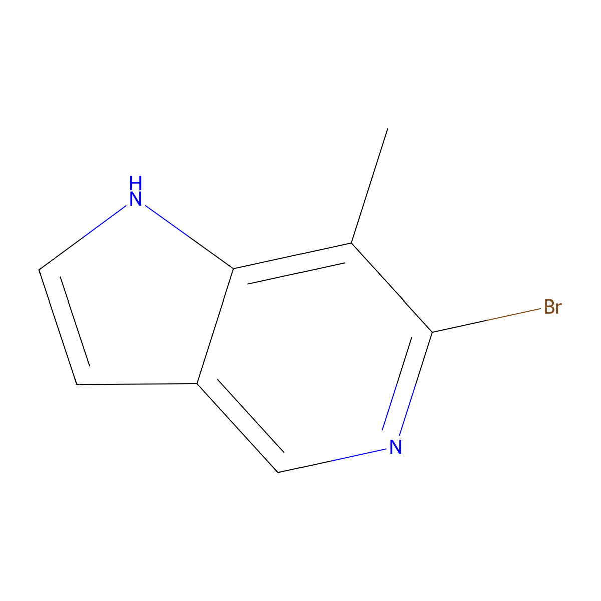 6-bromo-7-methyl-1H-pyrrolo[3,2-c]pyridine molecular structure, CAS 1082040-89-8