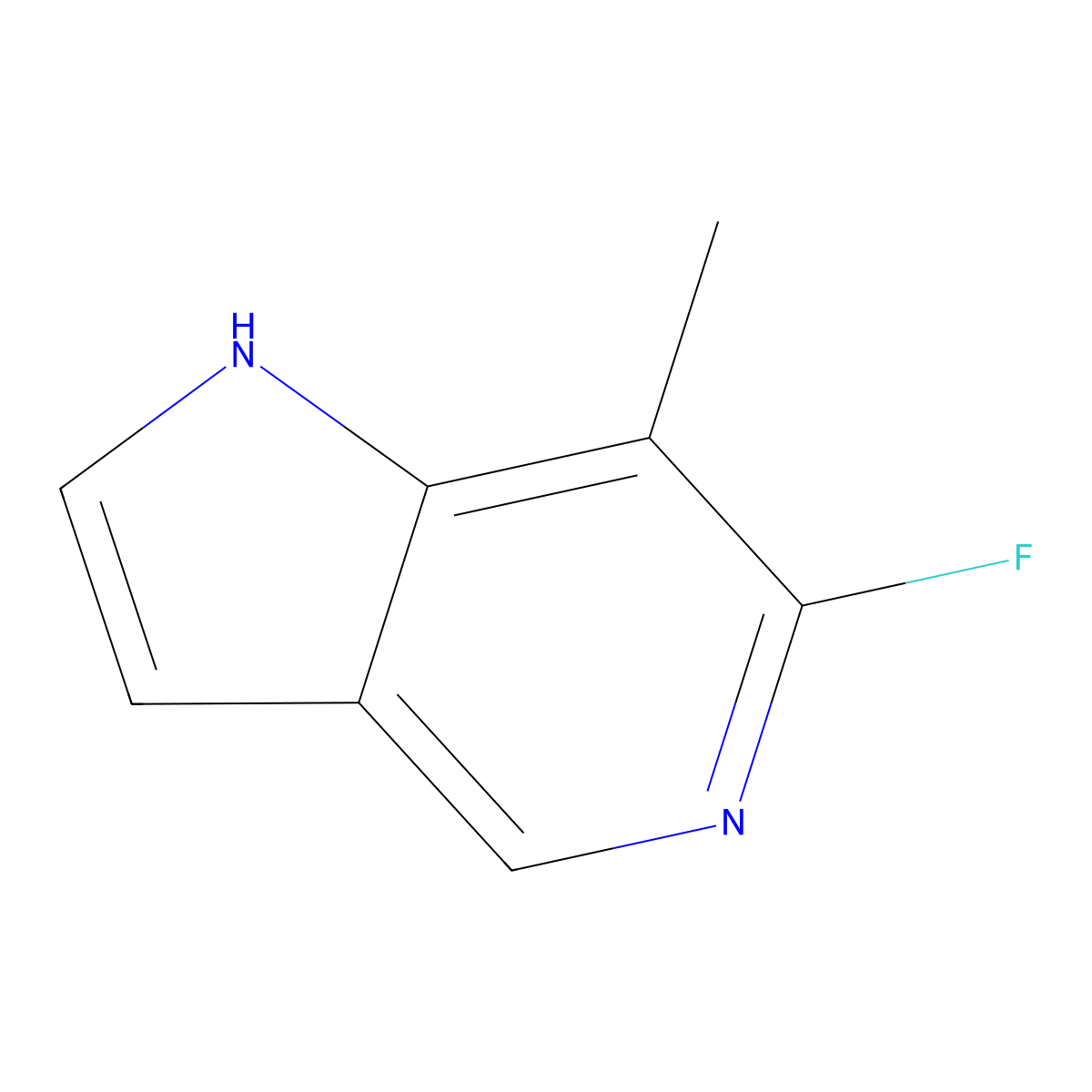 6-fluoro-7-methyl-1H-pyrrolo[3,2-c]pyridine molecular structure, CAS 1082040-93-4