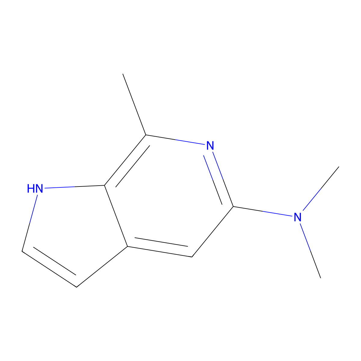 N,N,7-trimethyl-1H-pyrrolo[2,3-c]pyridin-5-amine molecular structure, CAS 1082040-94-5