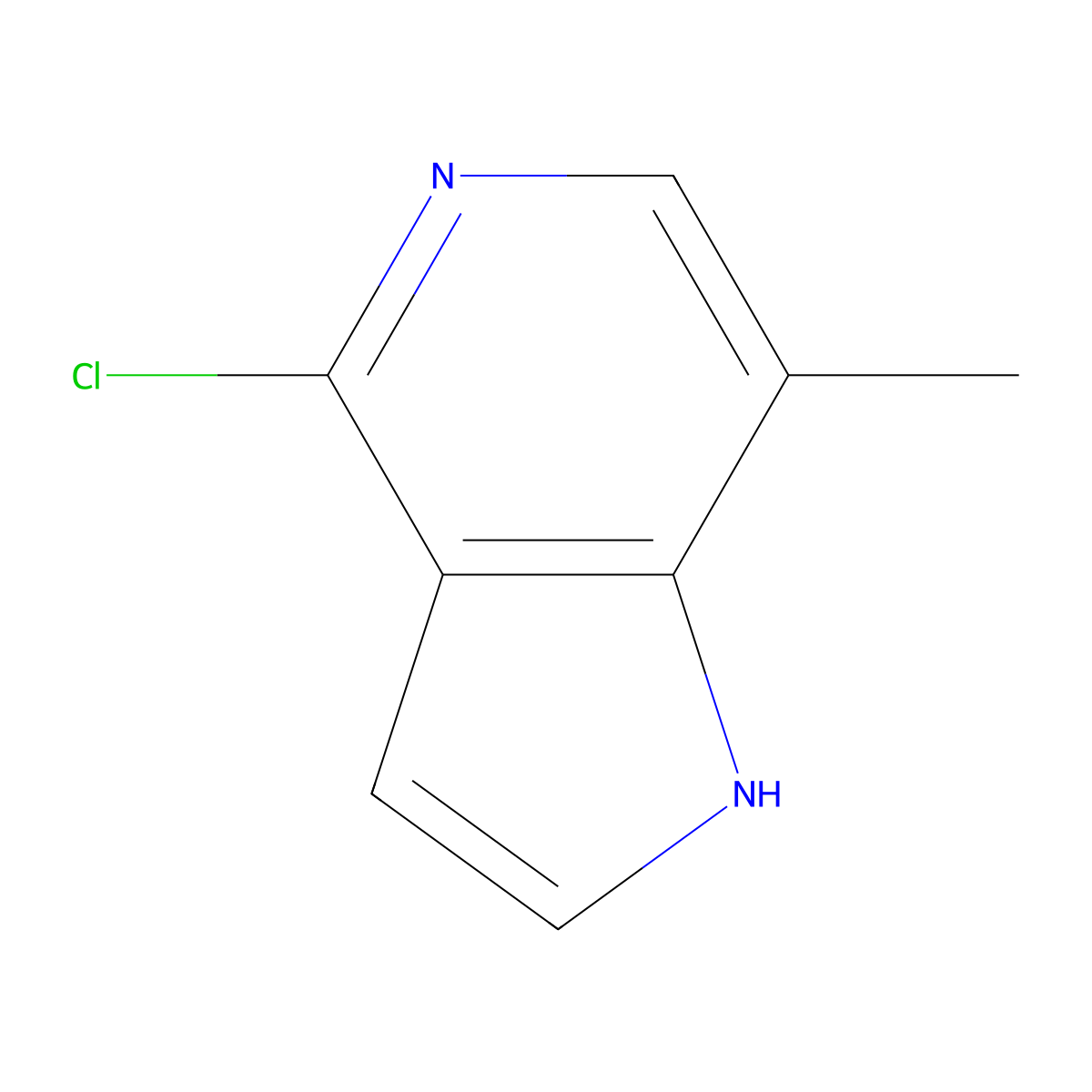 4-chloro-7-methyl-1H-pyrrolo[3,2-c]pyridine molecular structure, CAS 1082040-95-6