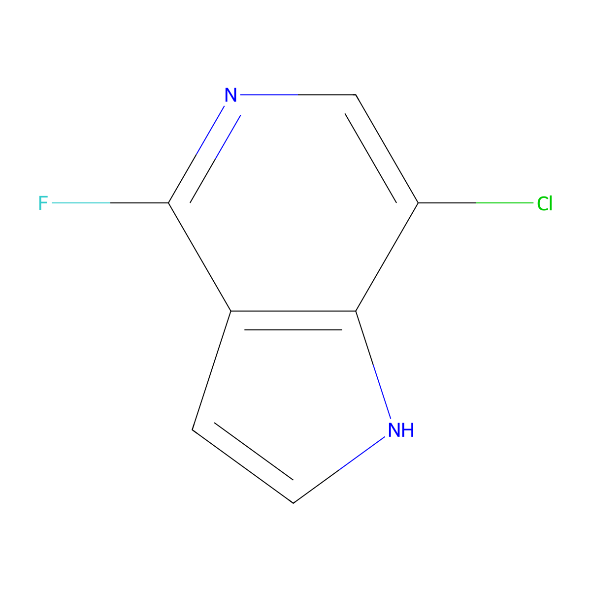 7-chloro-4-fluoro-1H-pyrrolo[3,2-c]pyridine molecular structure, CAS 1082040-96-7