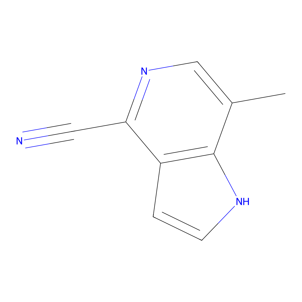 7-methyl-1H-pyrrolo[3,2-c]pyridine-4-carbonitrile molecular structure, CAS 1082041-01-7