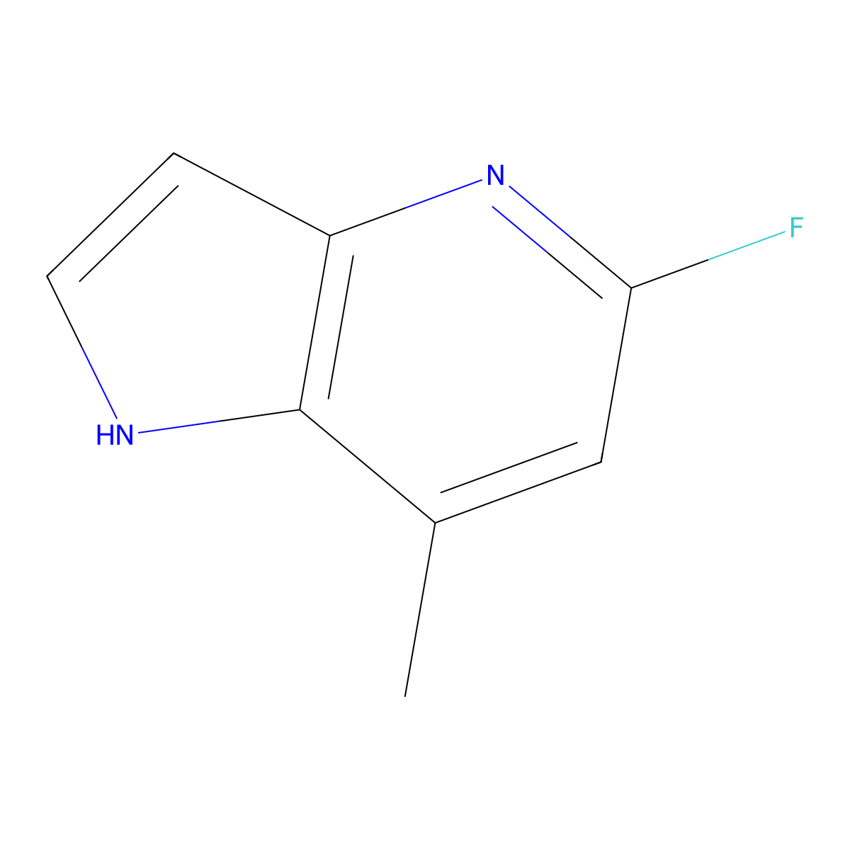 5-fluoro-7-methyl-1H-pyrrolo[3,2-b]pyridine molecular structure, CAS 1082041-04-0