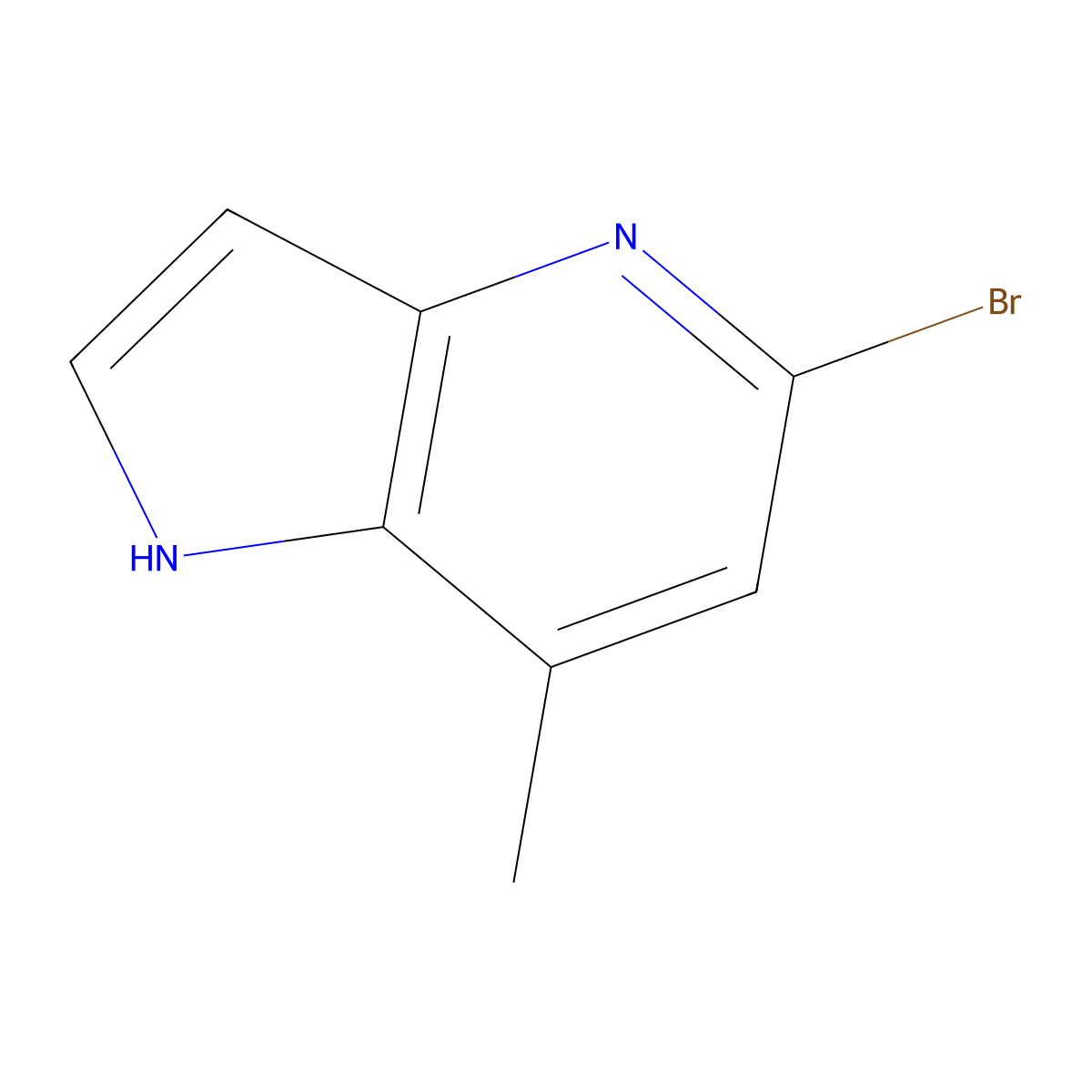 5-bromo-7-methyl-1H-pyrrolo[3,2-b]pyridine molecular structure, CAS 1082041-05-1