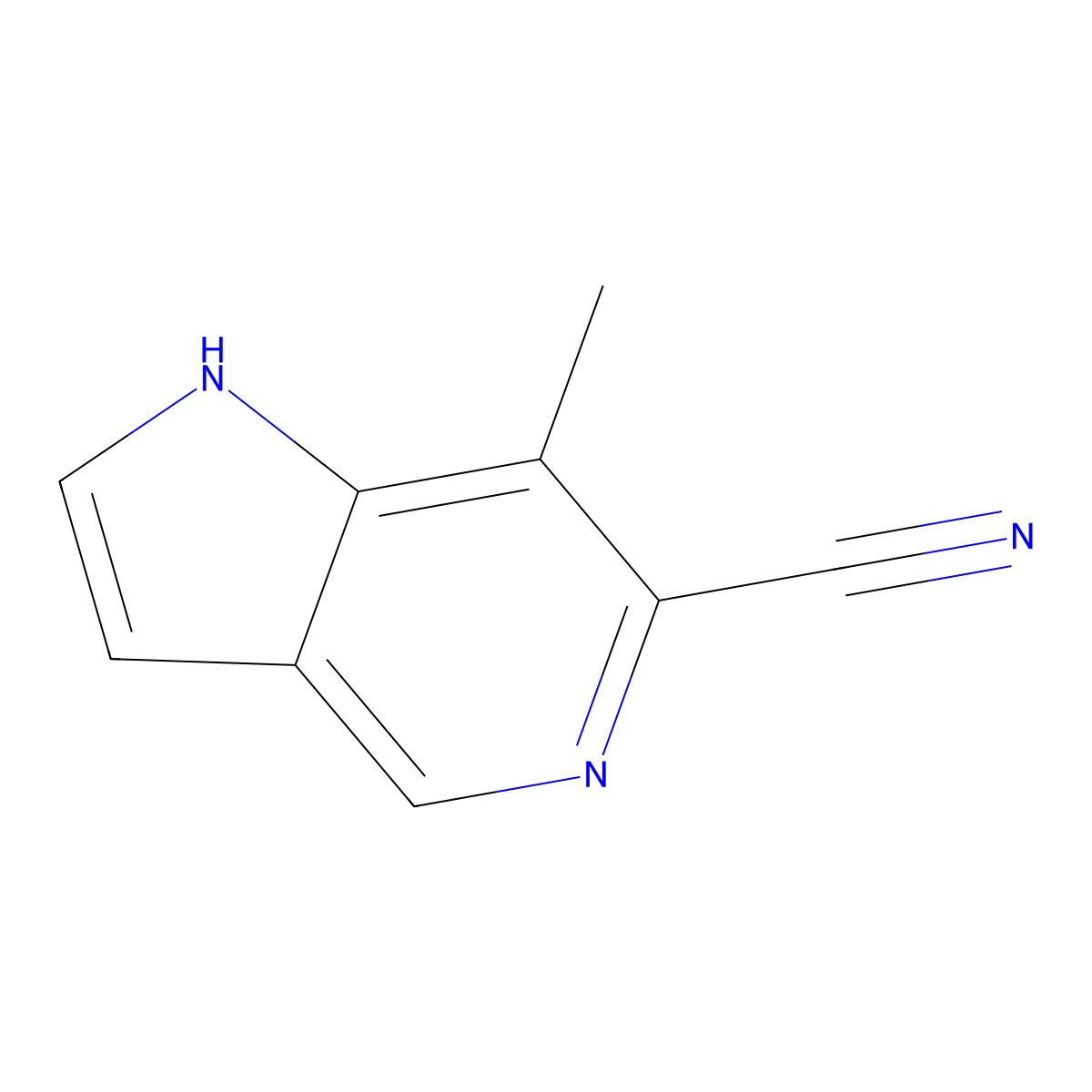 7-methyl-1H-pyrrolo[3,2-c]pyridine-6-carbonitrile molecular structure, CAS 1082041-08-4
