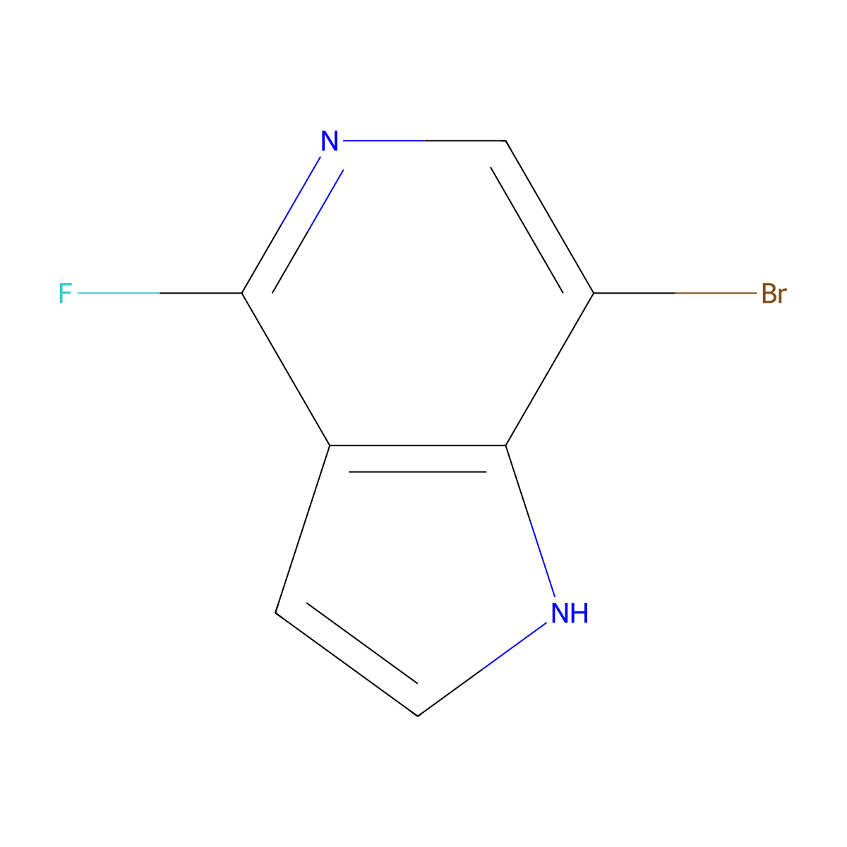 7-bromo-4-fluoro-1H-pyrrolo[3,2-c]pyridine molecular structure, CAS 1082041-10-8