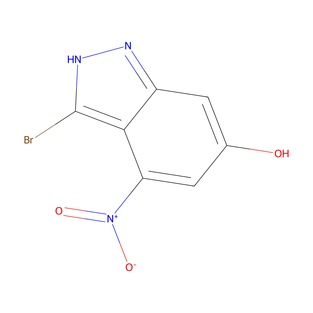 3-Bromo-6-hydroxy-4-nitro1H-indazole molecular structure, CAS 1082041-19-7