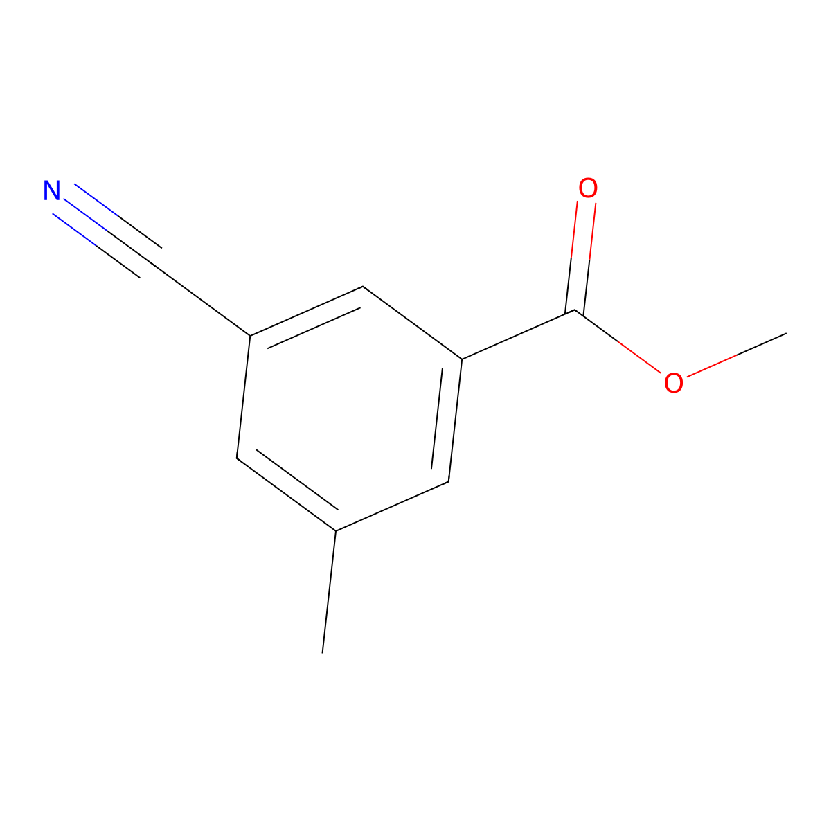 Methyl 3-cyano-5-methylbenzoate molecular structure, CAS 1082041-26-6