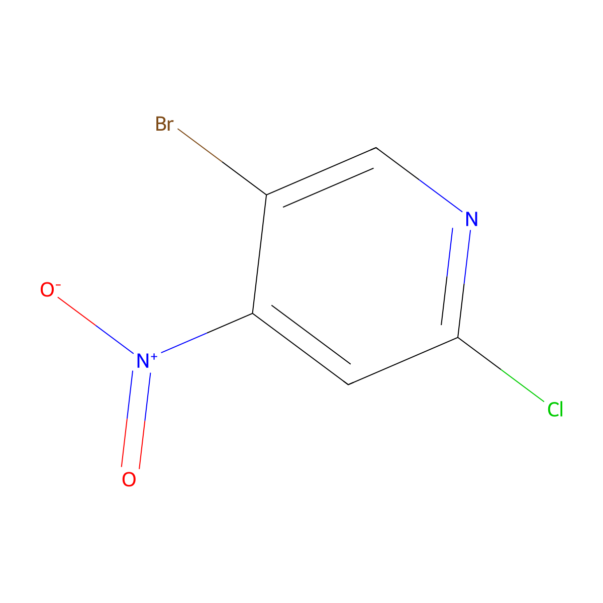 5-Bromo-2-chloro-4-nitropyridine molecular structure, CAS 1082041-27-7