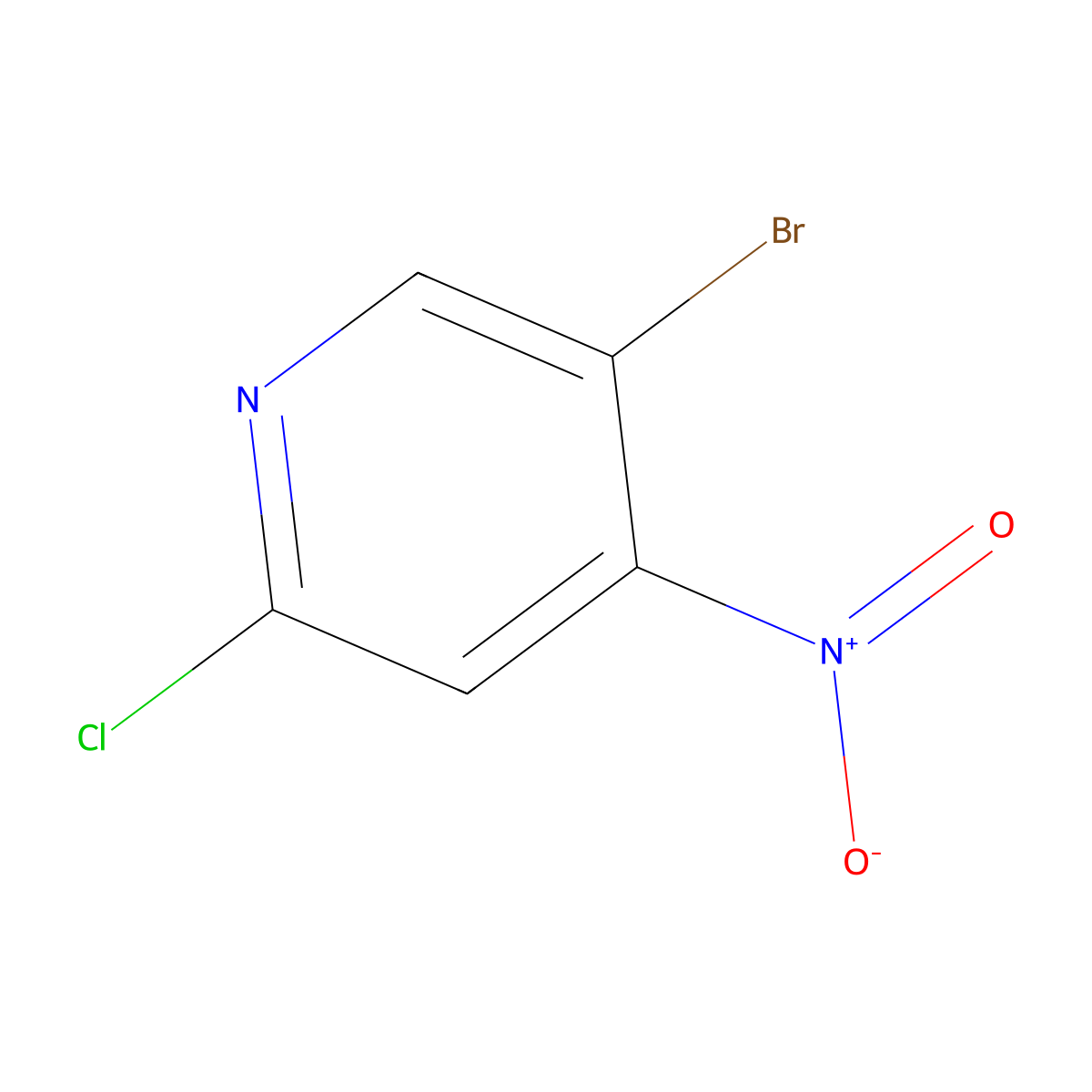 5-Bromo-2-chloro-4-nitropyridine molecular structure, CAS 1082041-27-7