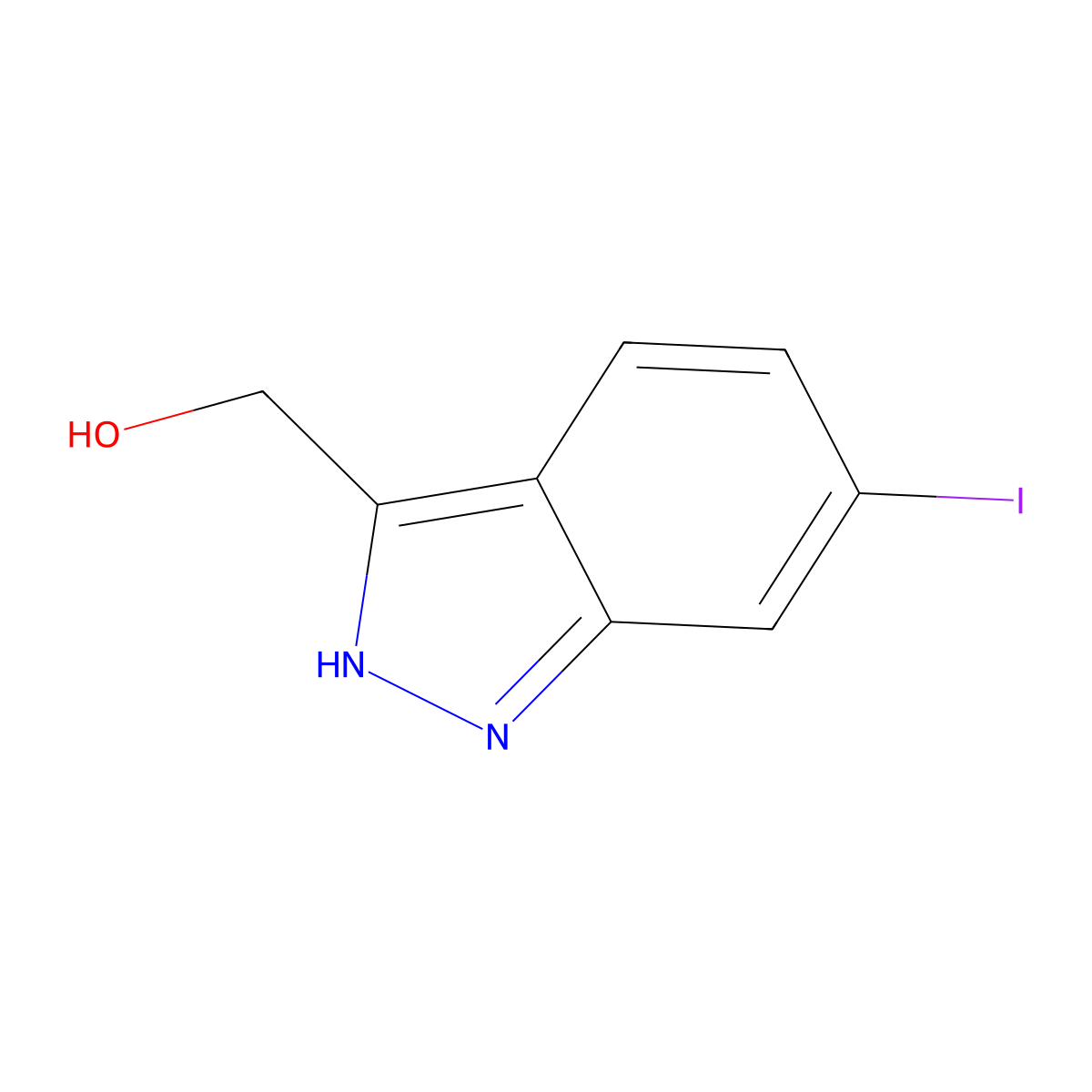 3-Hydroxymethyl-6-iodo 1H-indazole molecular structure, CAS 1082041-29-9