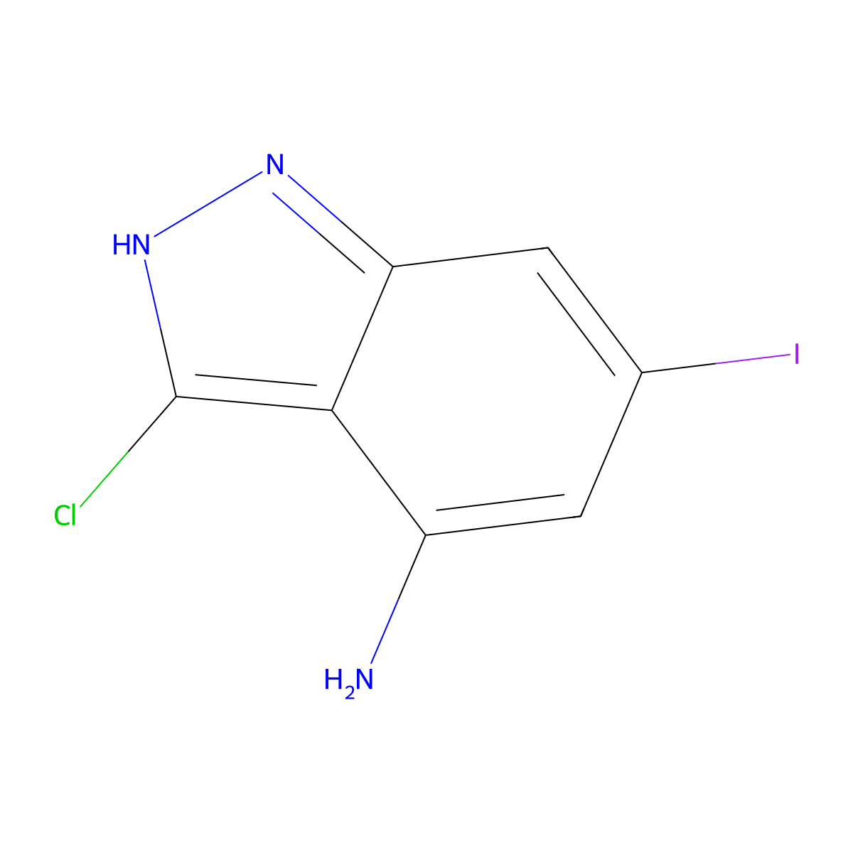 4-Amino-3-chloro-6-iodo-1H-indazole molecular structure, CAS 1082041-30-2