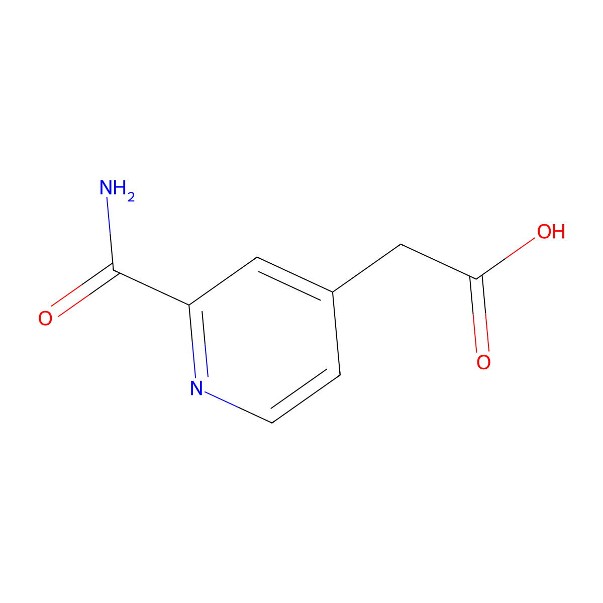2-(2-Carbamoylpyridin-4-yl)acetic acid molecular structure, CAS 1082041-32-4