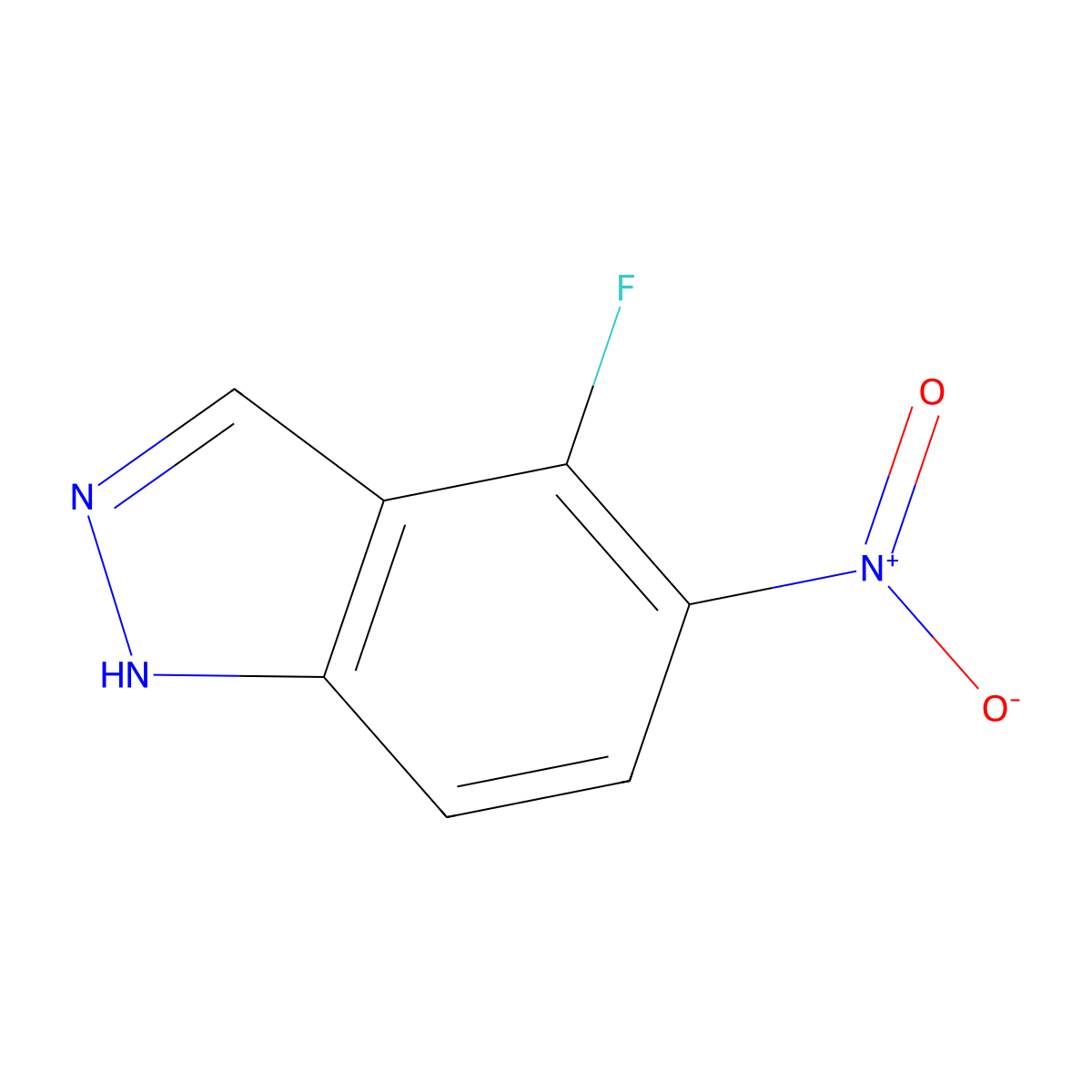 4-fluoro-5-nitro-1H-indazole molecular structure, CAS 1082041-35-7