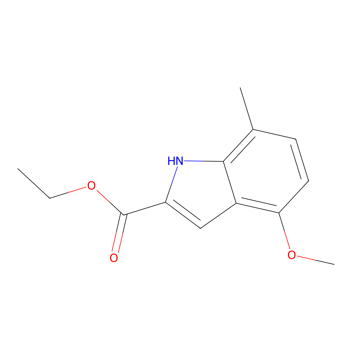 ethyl 4-methoxy-7-methyl-1H-indole-2-carboxylate molecular structure, CAS 1082041-39-1