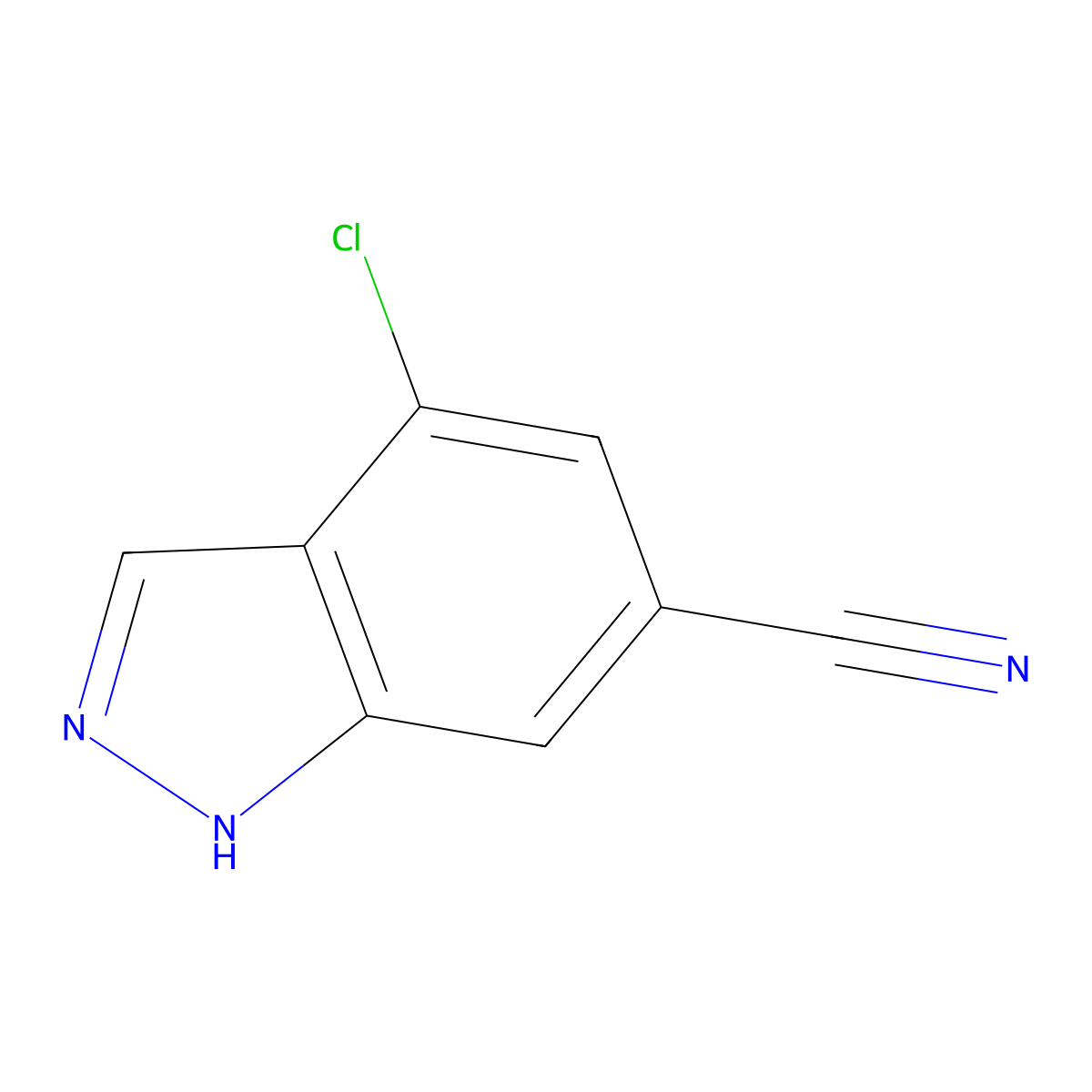 4-chloro-1H-indazole-6-carbonitrile molecular structure, CAS 1082041-44-8