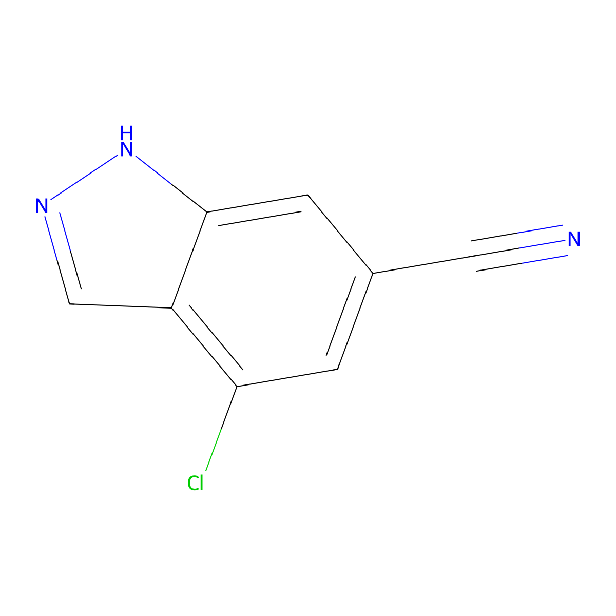 4-chloro-1H-indazole-6-carbonitrile molecular structure, CAS 1082041-44-8