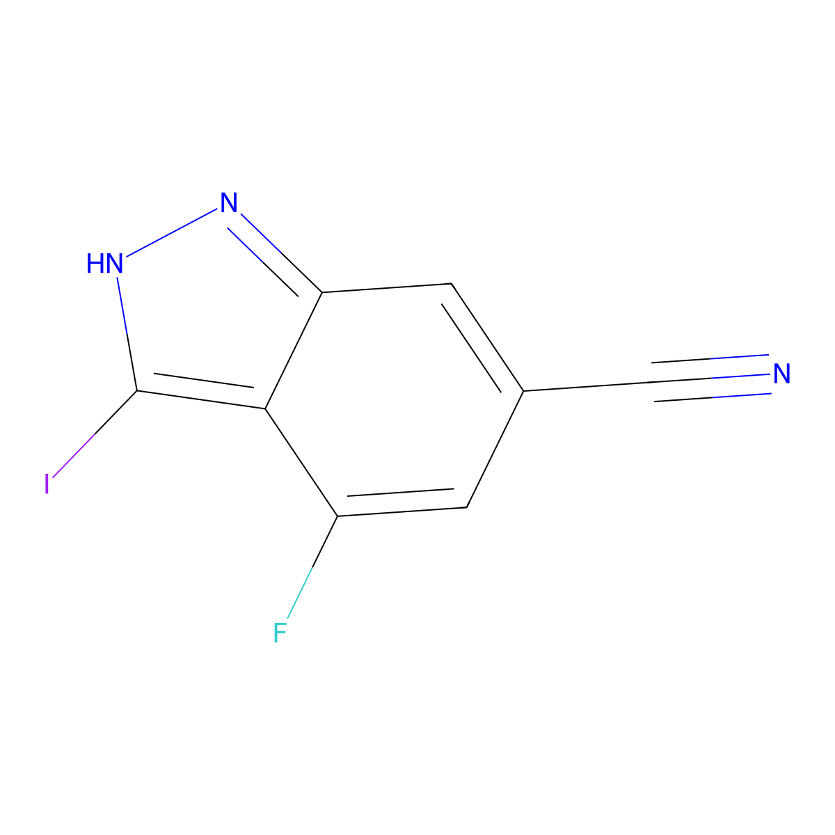 4-Fluoro-3-iodo-1H-indazole-6-carbonitrile molecular structure, CAS 1082041-46-0