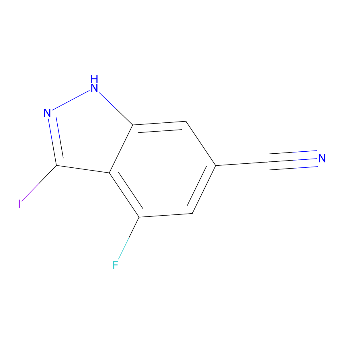 4-Fluoro-3-iodo-1H-indazole-6-carbonitrile molecular structure, CAS 1082041-46-0