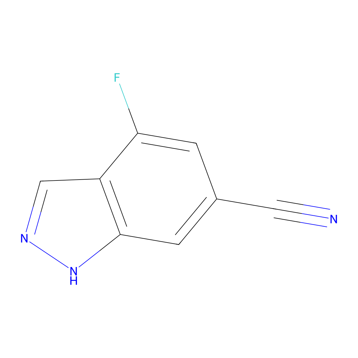 4-fluoro-1H-indazole-6-carbonitrile molecular structure, CAS 1082041-49-3