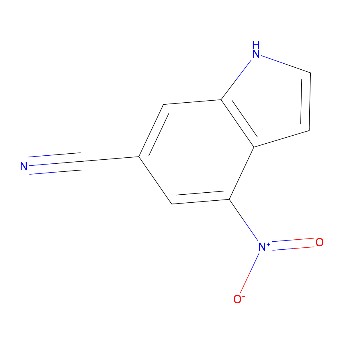 4-nitro-1H-indole-6-carbonitrile molecular structure, CAS 1082041-51-7