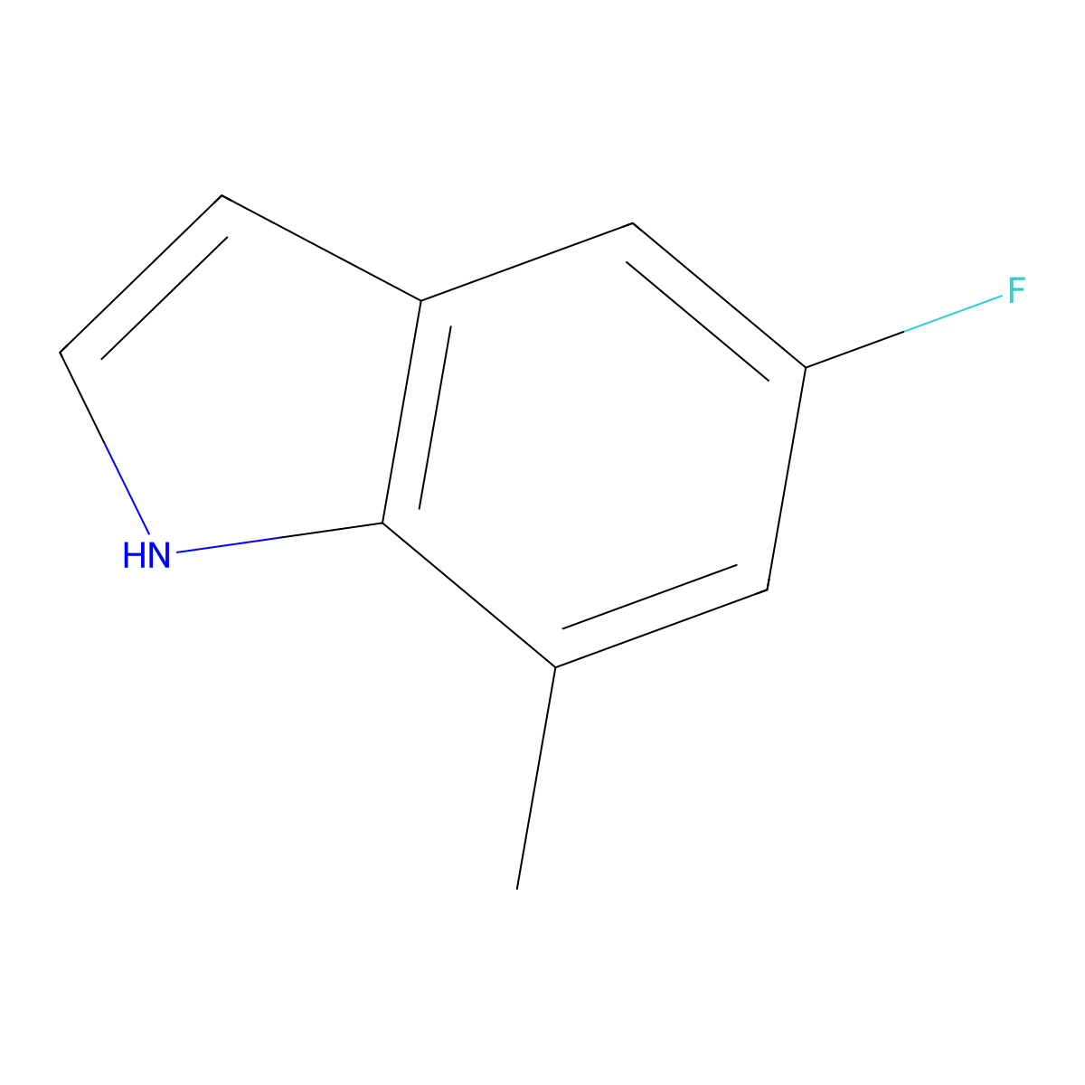 5-Fluoro-7-methyl-1H-indole molecular structure, CAS 1082041-52-8
