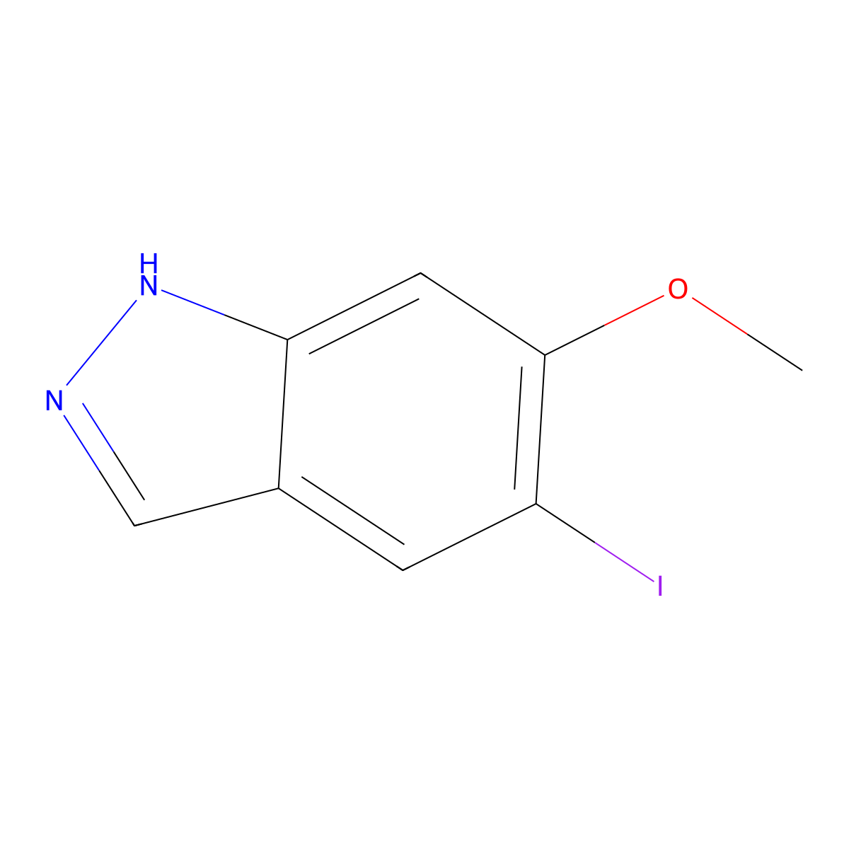 5-iodo-6-methoxy-1H-indazole molecular structure, CAS 1082041-59-5