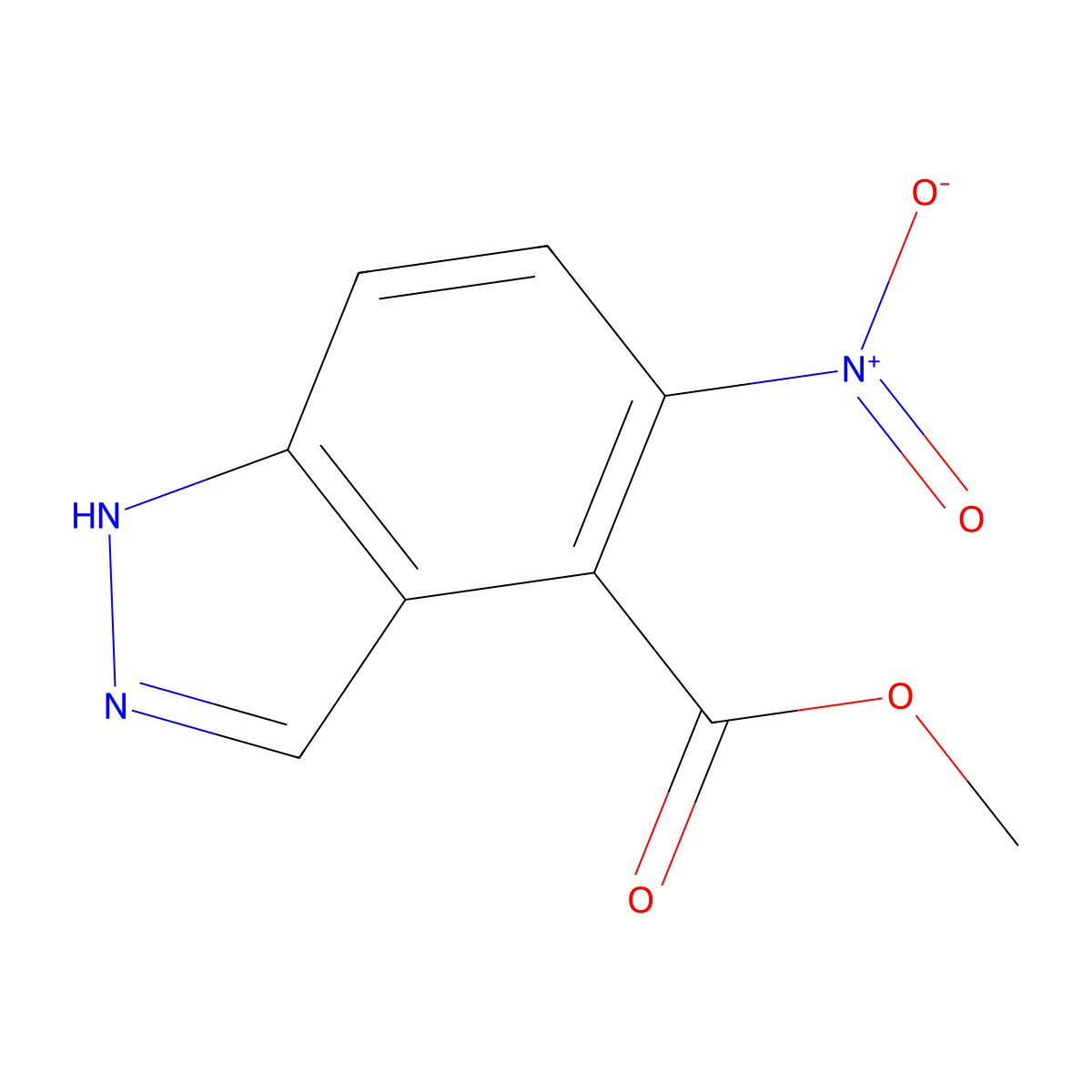 methyl 5-nitro-1H-indazole-4-carboxylate molecular structure, CAS 1082041-65-3