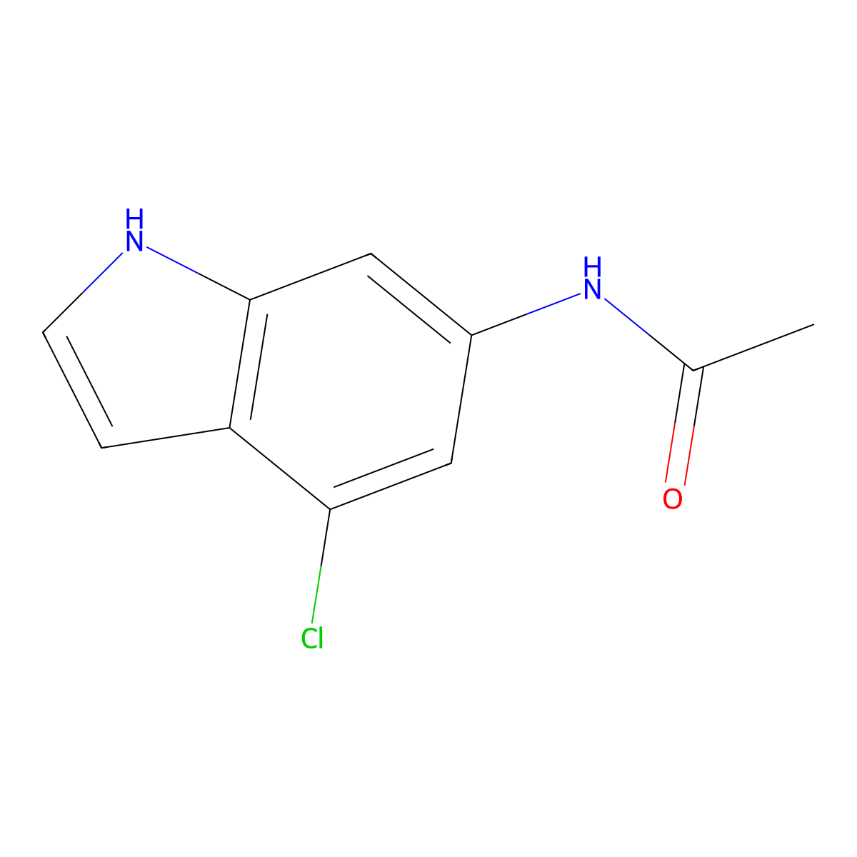 N-(4-chloro-1H-indol-6-yl)acetamide molecular structure, CAS 1082041-66-4