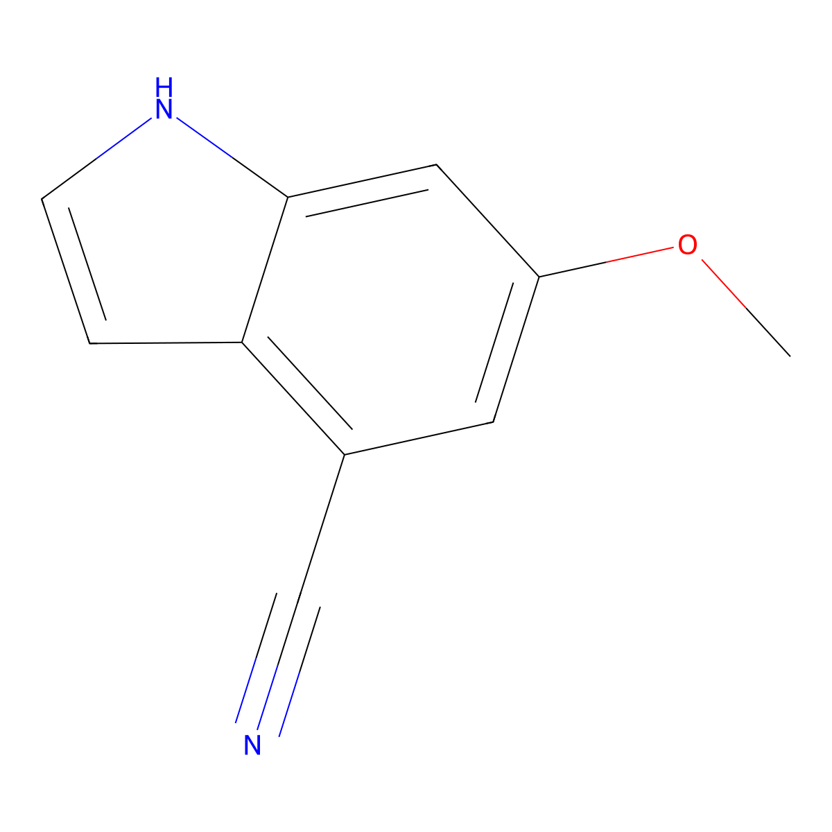 6-methoxy-1H-indole-4-carbonitrile molecular structure, CAS 1082041-69-7