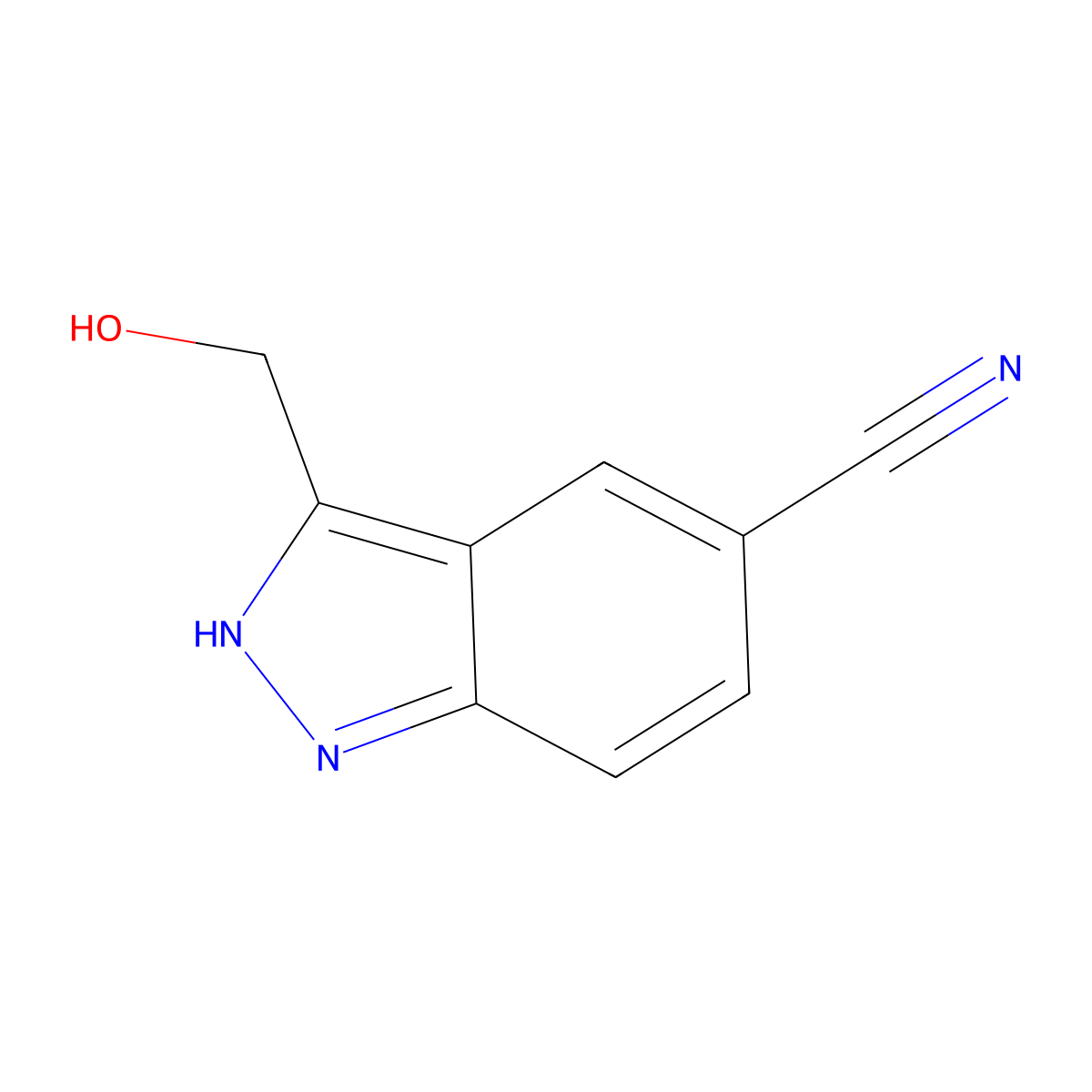 3-(Hydroxymethyl)-1H-indazole-5-carbonitrile molecular structure, CAS 1082041-76-6