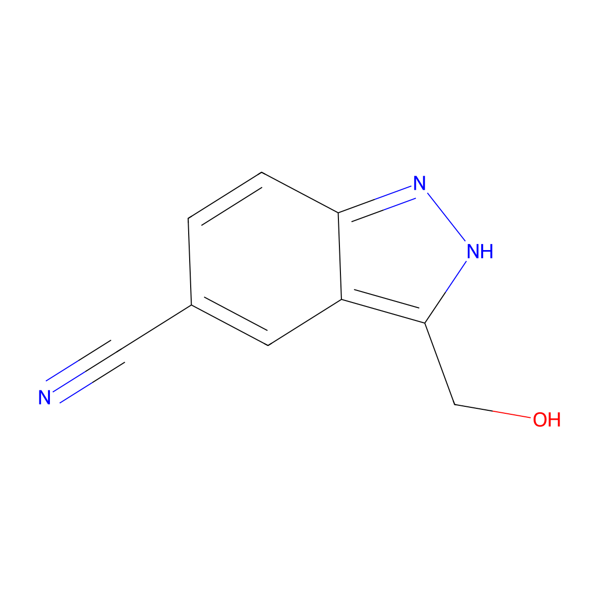 3-(Hydroxymethyl)-1H-indazole-5-carbonitrile molecular structure, CAS 1082041-76-6