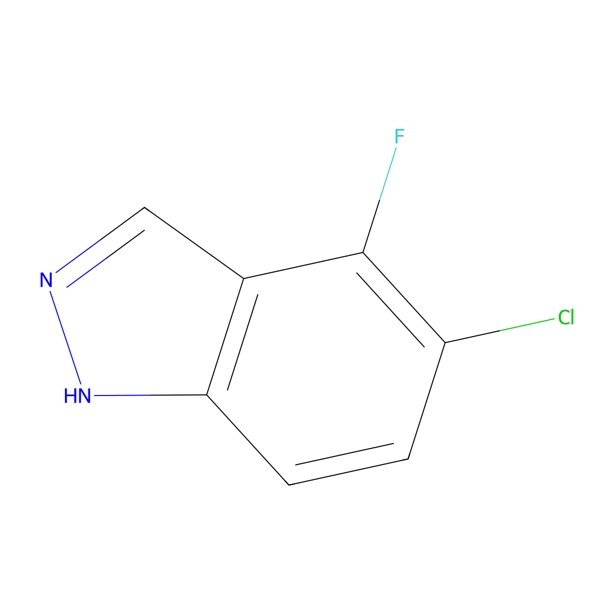 5-chloro-4-fluoro-1H-indazole molecular structure, CAS 1082041-86-8