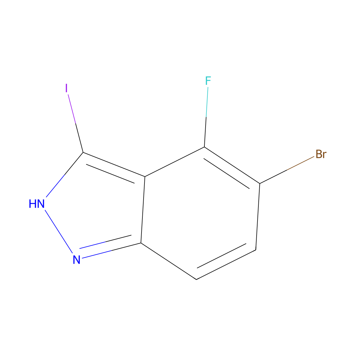 5-Bromo-4-fluoro-3-iodo-1H-indazole molecular structure, CAS 1082041-88-0