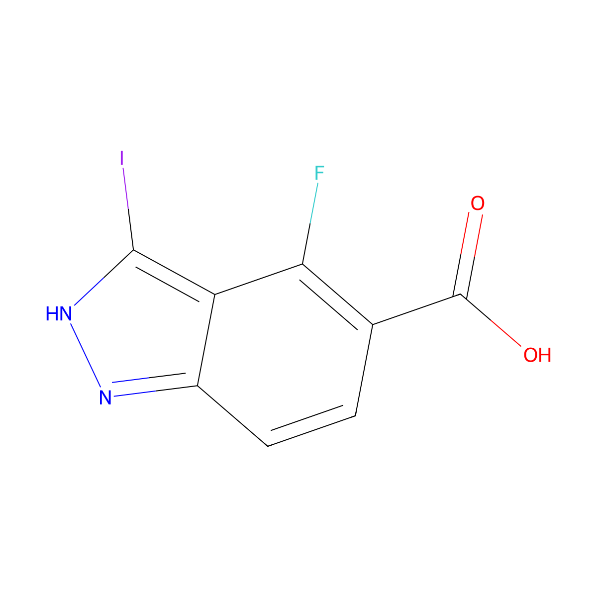 4-Fluoro-3-iodo-1H-indazole-5-carboxylic acid molecular structure, CAS 1082041-89-1