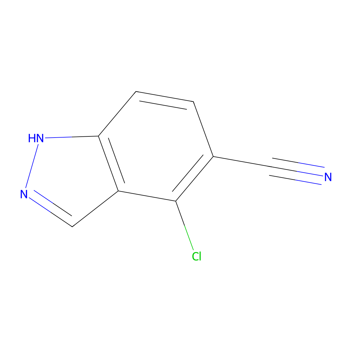 4-chloro-1H-indazole-5-carbonitrile molecular structure, CAS 1082041-91-5