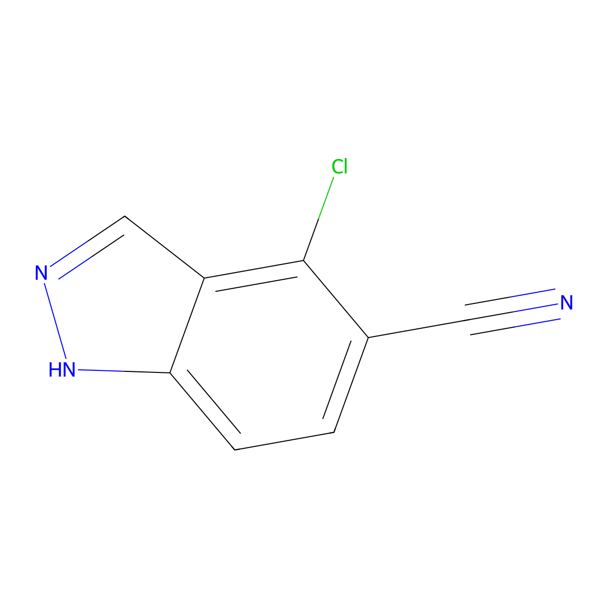 4-chloro-1H-indazole-5-carbonitrile molecular structure, CAS 1082041-91-5