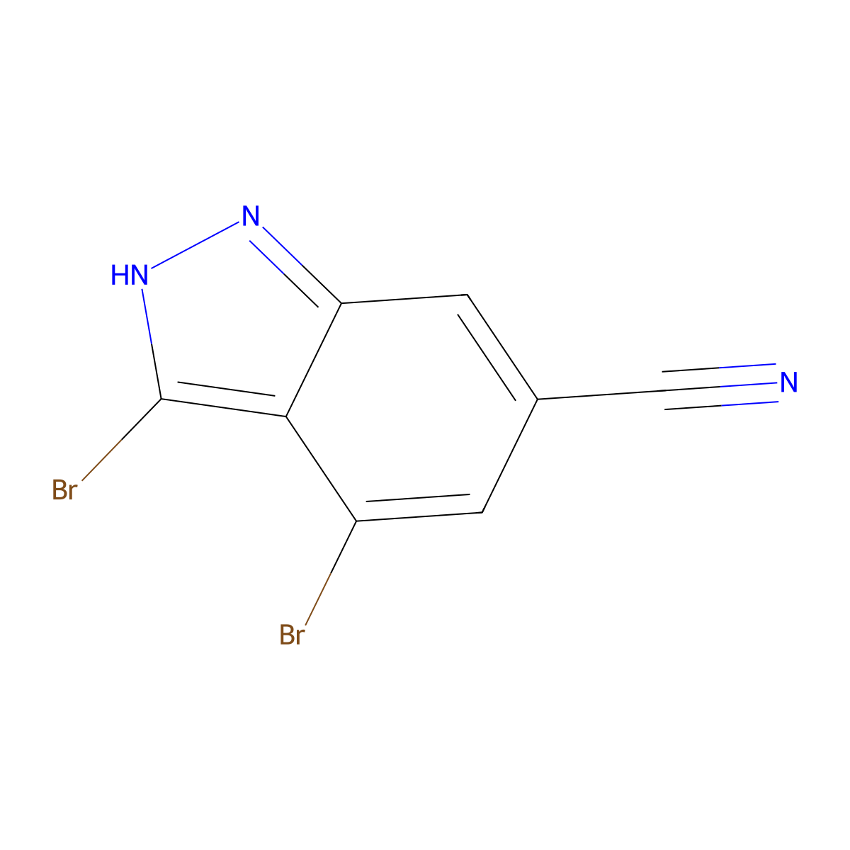 3,4-Dibromo-6-cyano (1H)indazole molecular structure, CAS 1082041-93-7
