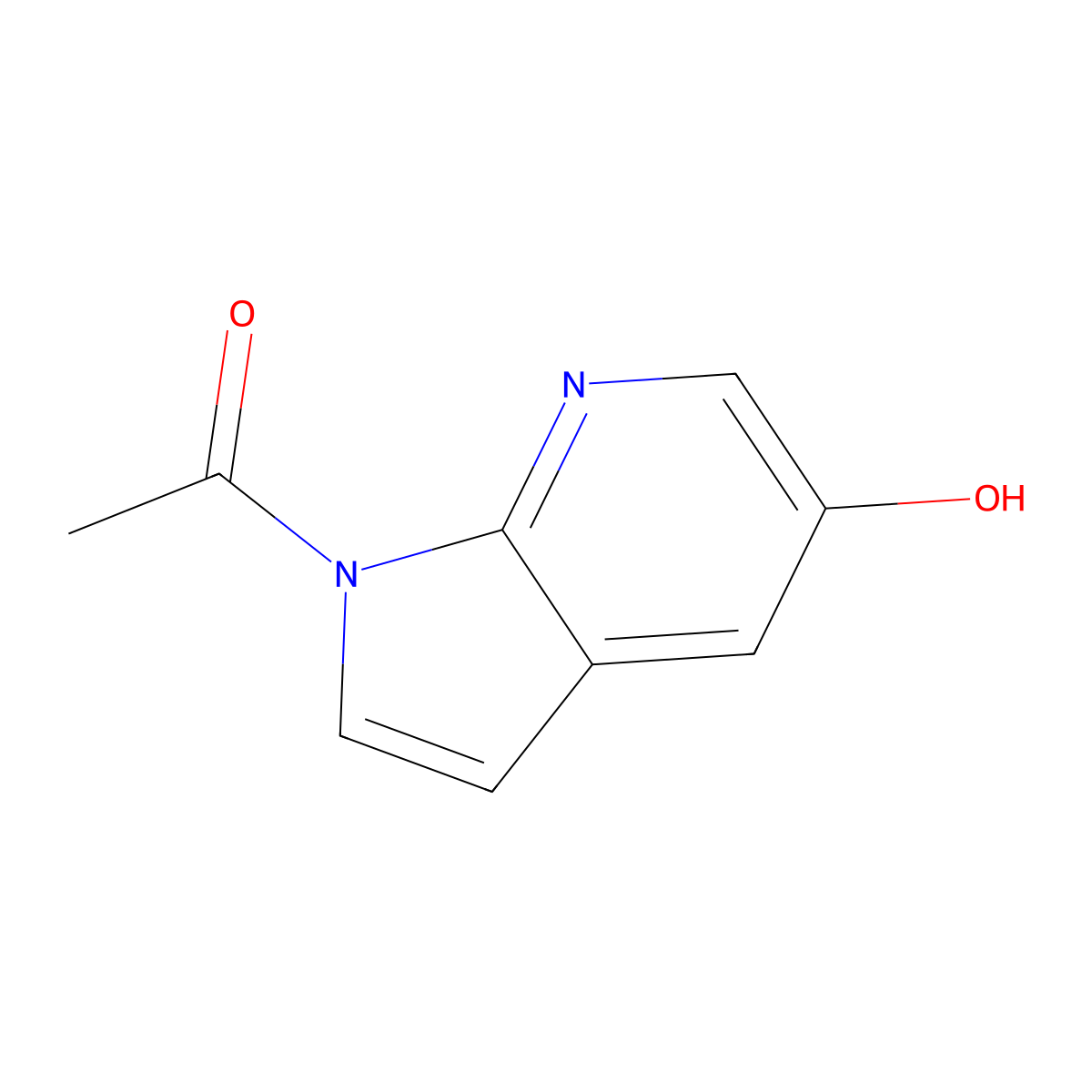 1-(5-Hydroxy-1H-pyrrolo[2,3-b]pyridin-1-yl)ethanone molecular structure, CAS 1082041-98-2